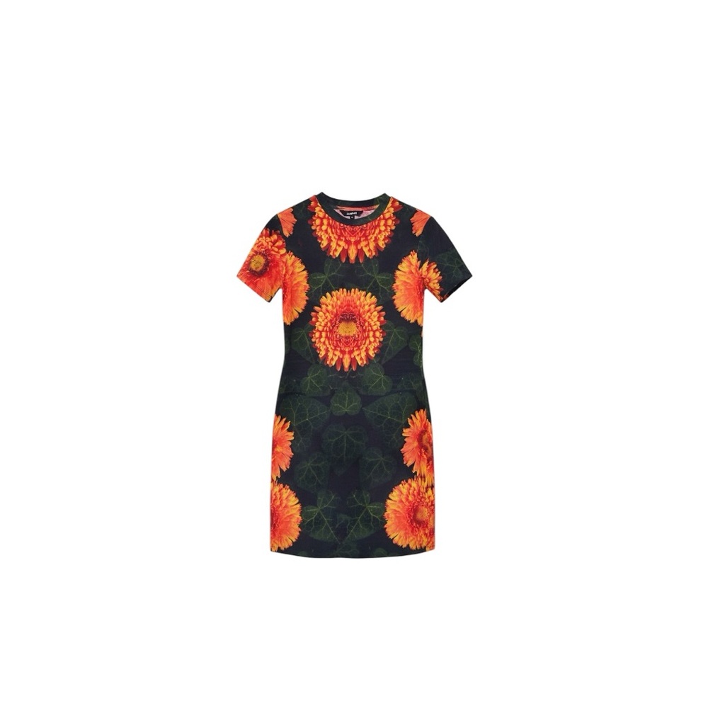 Desigual Floral Print Dress with Vibrant Sunflowers sz XL - Picture 7 of 10